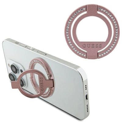 Uchwyt Guess MagSafe Ring Rhinestone - różowy