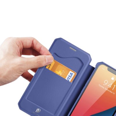 6. DUX DUCIS Skin X kabura etui pokrowiec z klapką iPhone 13 Pro niebieski