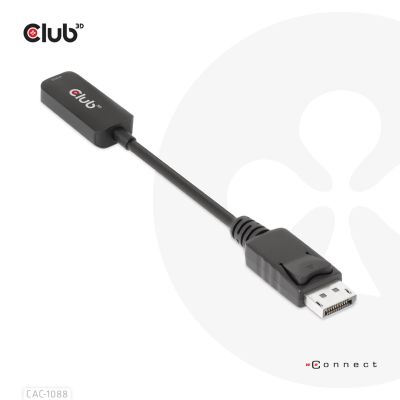 6. CLUB3D CAC-1088 adapter kablowy 0,21 m DisplayPort HDMI Czarny