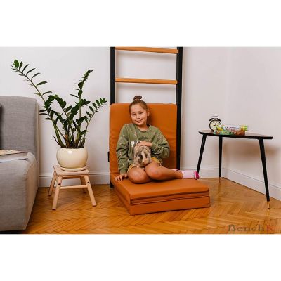 64. MATERAC GIMNASTYCZNY SKŁADANY BRĄZOWY 180CM BENCHK