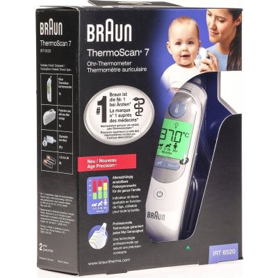 20. Termometr Elektroniczne do ucha Braun ThermoScan 7 IRT6520 (Pomiar kontaktowy; kolor biały)