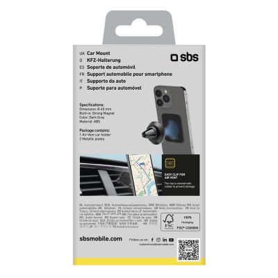 2. Uchwyt na smartfona SBS TESUPMAGMCLIP magnetyczny, na kratkę nawiewu - czarny