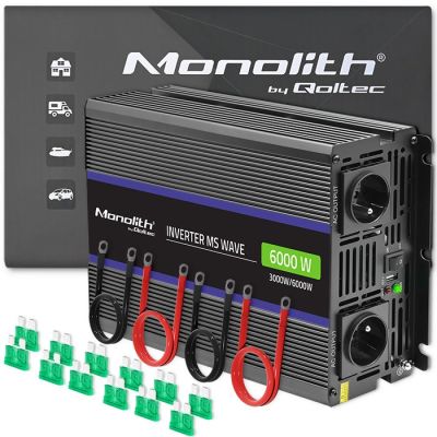 13. Qoltec Przetwornica napięcia Monolith 6000 MS Wave | 12V na 230V | 3000/6000W | USB