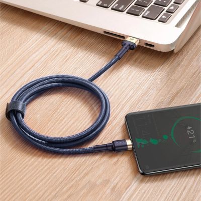 22. Baseus Cafule kabel przewód USB Typ C SuperCharge 40W Quick Charge 3.0 QC 3.0 1m szaro-czarny (CATKLF-PG1)