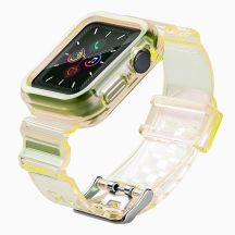 Silikonowa opaska pasek bransoleta bransoletka etui Strap Light Set do zegarka Apple Watch 40 mm - żółta