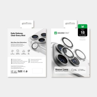 4. Szkło ochronne na obiektyw aparatu AMAZINGTHING Radix Vision Lens na iPhone 18 Pro / 18 Pro Max - przezroczyste