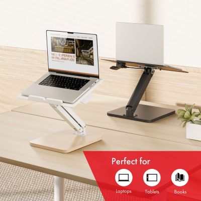 6. MACLEAN PODSTAWKA BIURKOWA NA MONITOR LUB LAPTOP, SPRĘŻYNA GAZOWA, DO PRACY STOJĄCO SIEDZĄCEJ, CZARNA MC-493