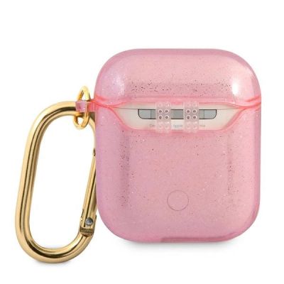 2. Etui Guess Glitter Collection na AirPods 1/2 - różowe