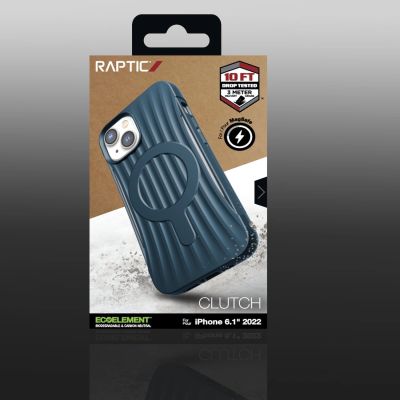 6. Raptic X-Doria Clutch Built Case etui iPhone 14 z MagSafe pokrowiec plecki niebieski