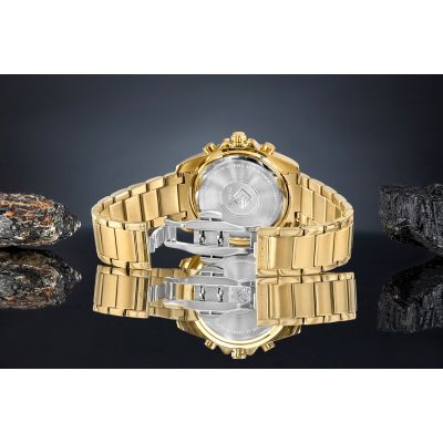 6. Zegarek Męski Giewont Chronograph Sapphire Złoto Niebieski GW3970-B6