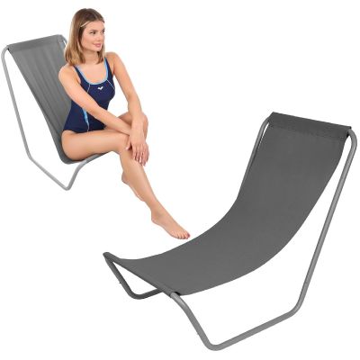 3. LEŻAK OGRODOWO PLAŻOWY SKŁADANY I TORBA SZARY ENERO CAMP