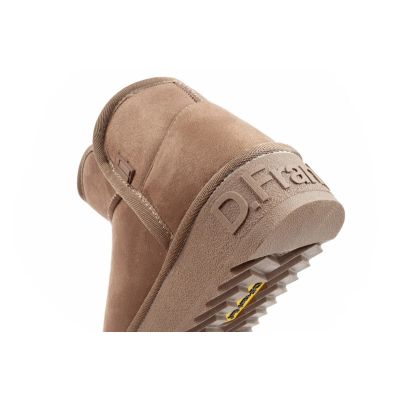 7. D.Franklin buty śniegowce damskie zimowe modne futerko ocieplane botki brązowe za kostkę