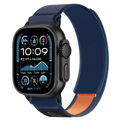 2. Pasek Tech-Protect Nylon Elite na Apple Watch 44 / 45 / 46 / 49 mm - granatowo-pomarańczowy