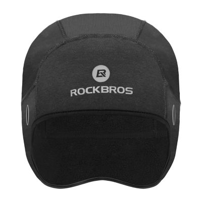 8. Czapka rowerowa Rockbros Dala zimowa  pod kask z otworami na okulary - szara