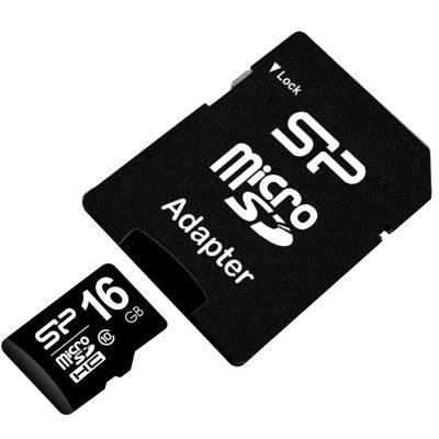 4. Karta pamięci Silicon Power microSDHC 16GB Class 10 + ADAPTER microSD-SD (SP016GBSTH010V10SP)