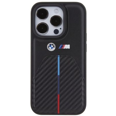 3. Etui BMW Stamped Tricolor Stripe na iPhone 15 Pro - czarne