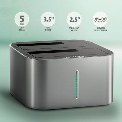 2. Stacja dokująca AXAGON ADSA-DC USB3.2 Gen1 - 2x SATA 6G CLONE DUAL HDD ASMedia