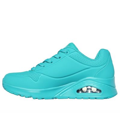 5. Buty sportowe damskie Skechers Uno Stand On Air sneakersy zielone (73690-TURQ)