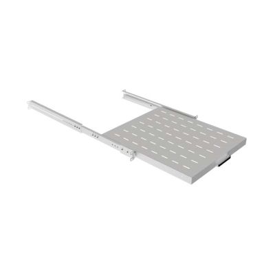 7. LANBERG WYSUWANA PÓŁKA DO SZAF RACK 19" 500MM SZARA (1U/445X500MM UDŹWIG DO 35KG, MONTAŻ 4PUNKTOWY)