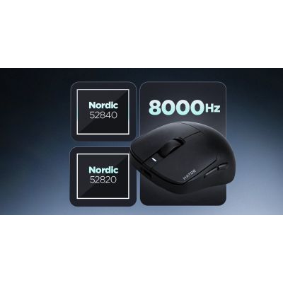 19. HATOR Quasar 3 Ultima 8K Wireless myszka Gaming Po prawej stronie RF Wireless + Bluetooth + USB Type-C Optyczny 30000 DPI