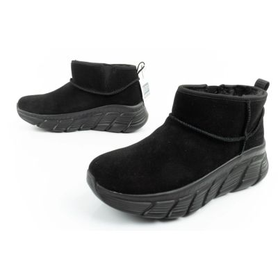 8. Skechers buty zimowe damskie botki za kostkę ocieplane skórzane
