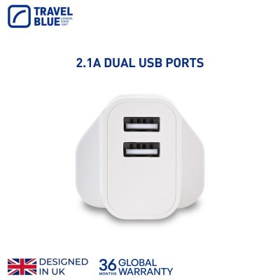 3. TRAVEL BLUE ŁADOWARKA SIECIOWA 2 USB UK