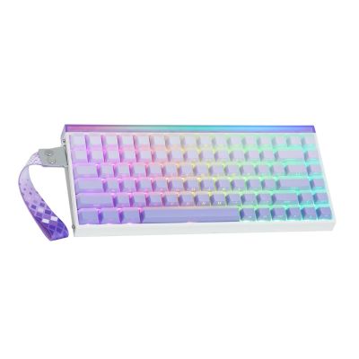 16. Klawiatura gasket HERO84 HE White+Purple+Gradient+LIGHT JadeKing switch RGB AULA