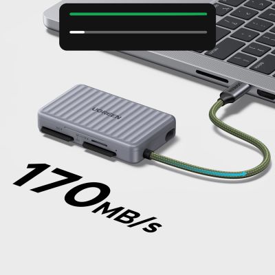 4. Czytnik kart pamięci Ugreen CM868 USB-C - szary
