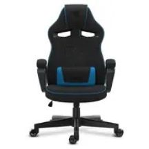 Fotel SENSE7 Knight materiałowy czarno-niebieski