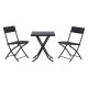 Mały zestaw mebli ogrodowych Black Forest | dwa krzesła + stolik czarny