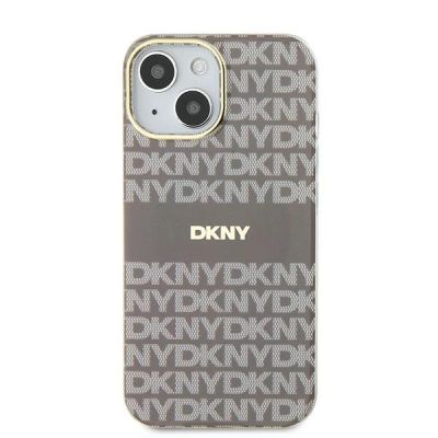 3. Etui DKNY IML Mono & Stripe MagSafe na iPhone 15 / 14 / 13 - beżowe