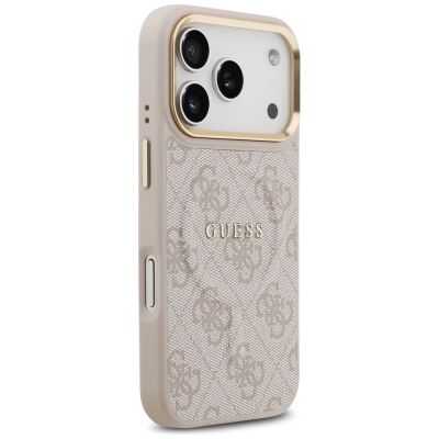 4. Etui Guess 4G PU Classic Logo MagSafe na iPhone 17 Pro - różowe