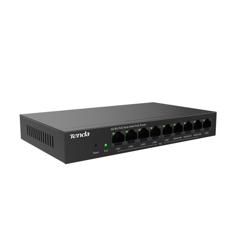 8. Tenda G0-8G-PoE ruter Gigabit Ethernet Czarny