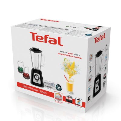 10. Blender TEFAL BL438831 BlendForce Tabletop, 800 W, materiał dzbanka: plastik, pojemność dzbanka: 1,25 L, kruszenie lodu, kolor: czarny