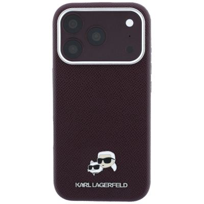 3. Etui Karl Lagerfeld Grained Choupette Head Metal MagSafe na iPhone 18 Pro Max - burgundowe