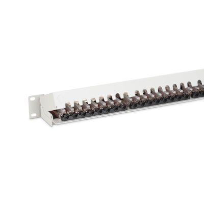 6. Digitus Panel krosowy (patch panel) 19'' 24x RJ45, LSA poziom, kat.6A, ekranowany, 1U, szary, prowadnica kabli