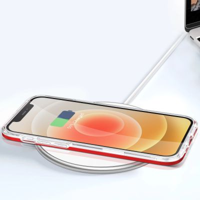7. Clear 3in1 etui do iPhone 12 żelowy pokrowiec z ramką czerwony