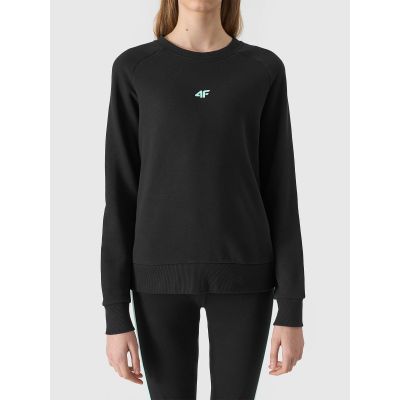 Bluza z bawełną organiczną nierozpinana bez kaptura dziewczęca 4F Junior