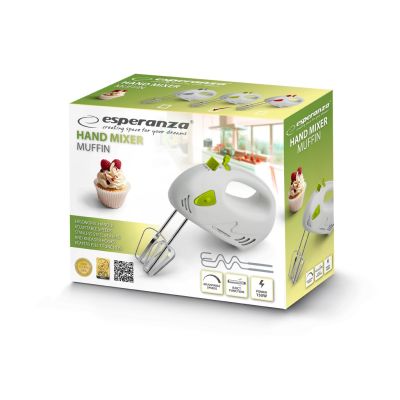 8. Mikser ręczny Esperanza Muffin EKM007G (150W; kolor zielony)