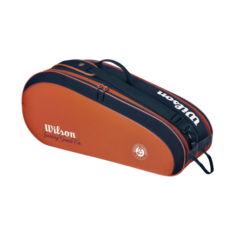 2. Torba tenisowa Wilson Roland Garros 2026 Team 6PK pomarańczowo-granatowa WR8053301001