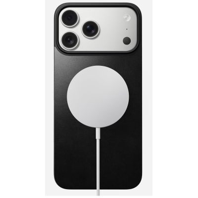 3. NOMAD Magnetic Leather Back - nakładka magnetyczna na iPhone 18 Pro Max / 17 Pro Max kompatybilna z MagSafe, skóra Horween (black)