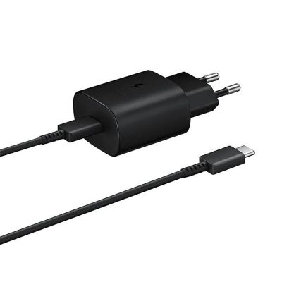 Ładowarka sieciowa Samsung 25W EP-TA800EBE USB-C z kablem Samsung EP-DA705BBE USB-C / USB-C opakowanie zastępcze - czarna