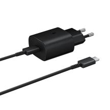 Ładowarka sieciowa Samsung 25W EP-TA800EBE USB-C z kablem Samsung EP-DA705BBE USB-C / USB-C opakowanie zastępcze - czarna