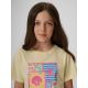 3. T-shirt regular z nadrukiem dziewczęcy 4F 4FJRSS26TTSHF4418-73S