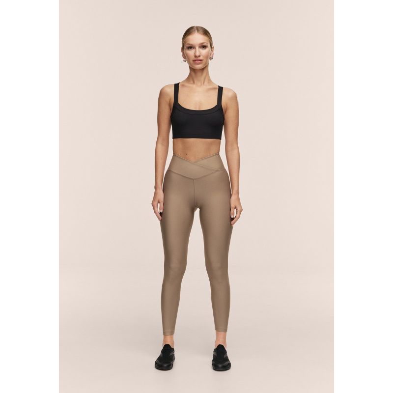 6. Legginsy treningowe damskie CASALL Overlap High Waist Tights kolor zielony
