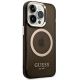 4. Etui Guess Gold Outline Translucent MagSafe na iPhone 14 Pro - czarne