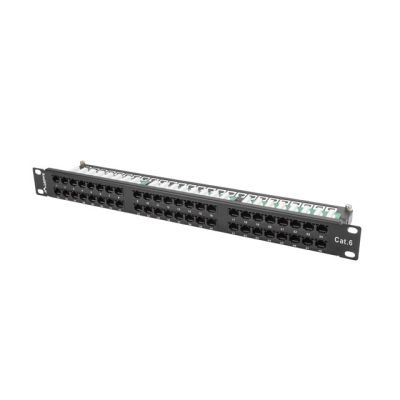5. Patch panel Lanberg PPU6-1048-B (1U; kat. 6; 48xRJ-45)
