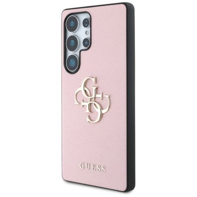 2. Etui Guess Grained Big 4G Logo Small Classic Logo do Samsung Galaxy S25 Ultra różowy
