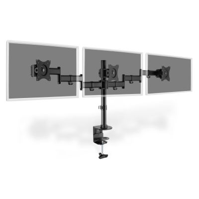 25. Stojak biurkowy potrójny (zacisk) 3xLCD max. 27"max. 8kg uchylno-obrotowy 360° (PIVOT)