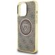 6. Etui Guess IML Metal Glitter 4G Circle Triangle MagSafe na iPhone 16 Pro - brązowe